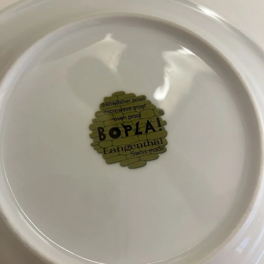 Bopla! Vintage Classics Couronne Suppenteller Soup Bowl 8.75” Green White Yellow